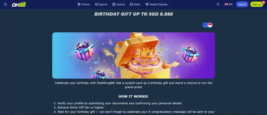 Birthday scratch card with bonus rewards
